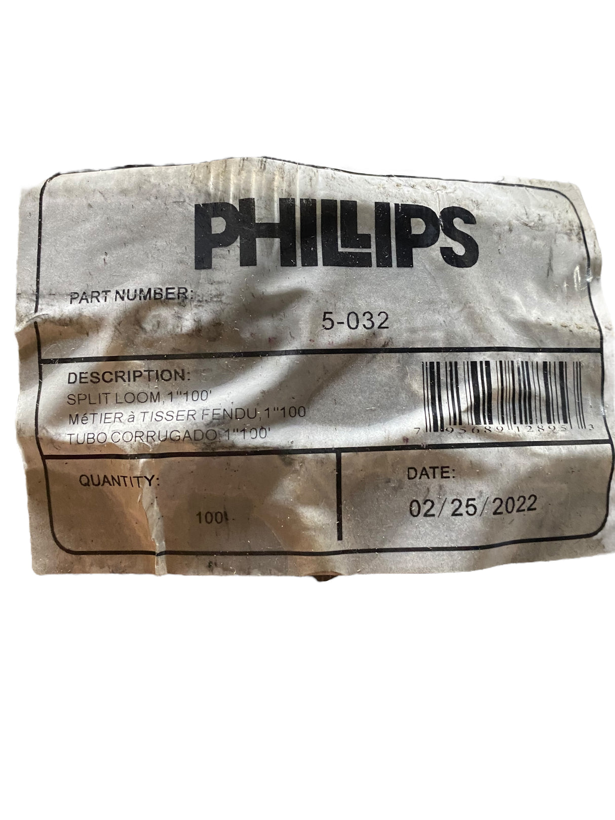 Phillips, 5-032, Polyethylene Split Loom, 1" 100' (100Pk) - Freeman Liquidators