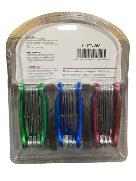 WESTWARD, Hex, Key, Set, Metric, SAE, Short, 1 Pieces, Chrome, 25 Tips, 2 1/4 in, 3 1/8 in, 5YUU6 - Freeman Liquidators