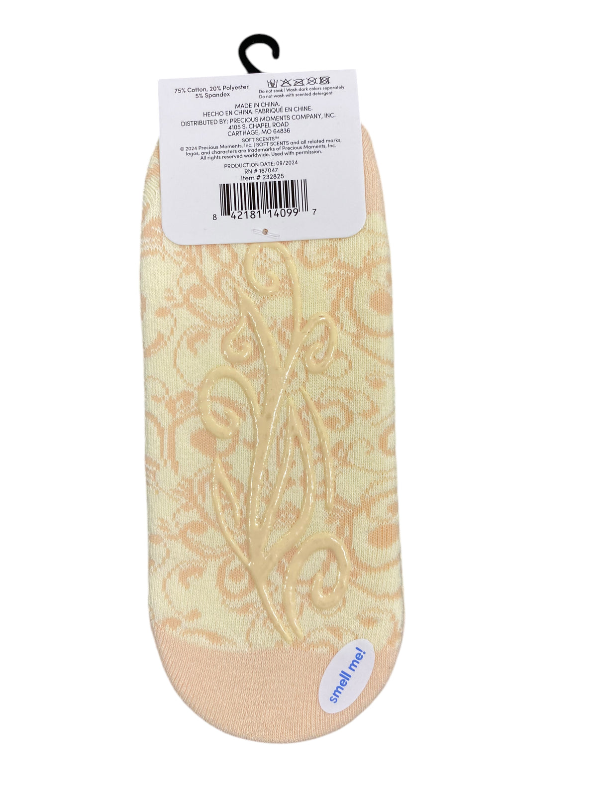 Precious Moments, Anti-Slip, Ballet, Filigree Pattern, Vanilla, Scented, Socks - Freeman Liquidators