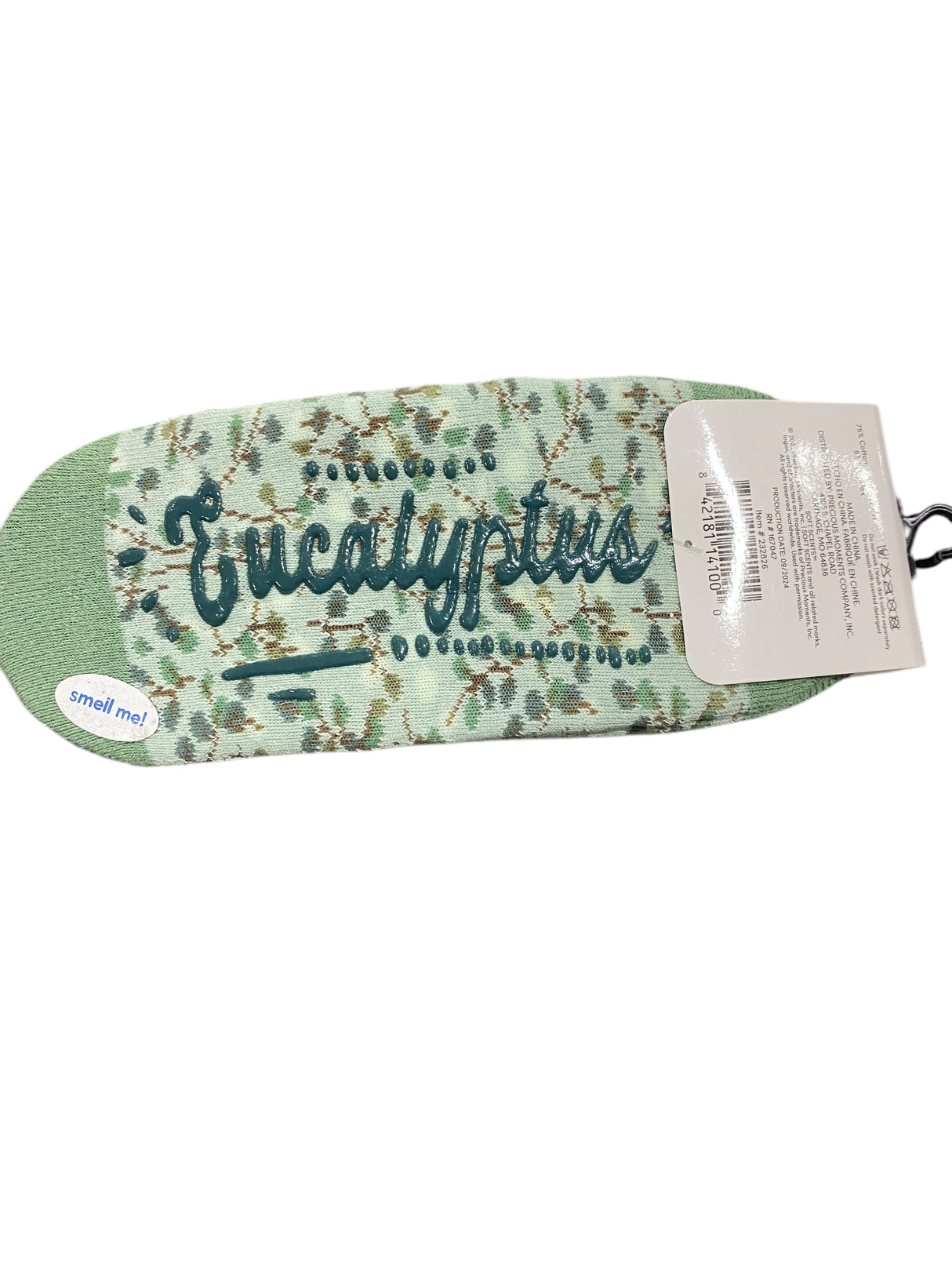Precious Moments, Anti-Slip, Ballet, Eucalyptus, Print, Scented, Socks - Freeman Liquidators