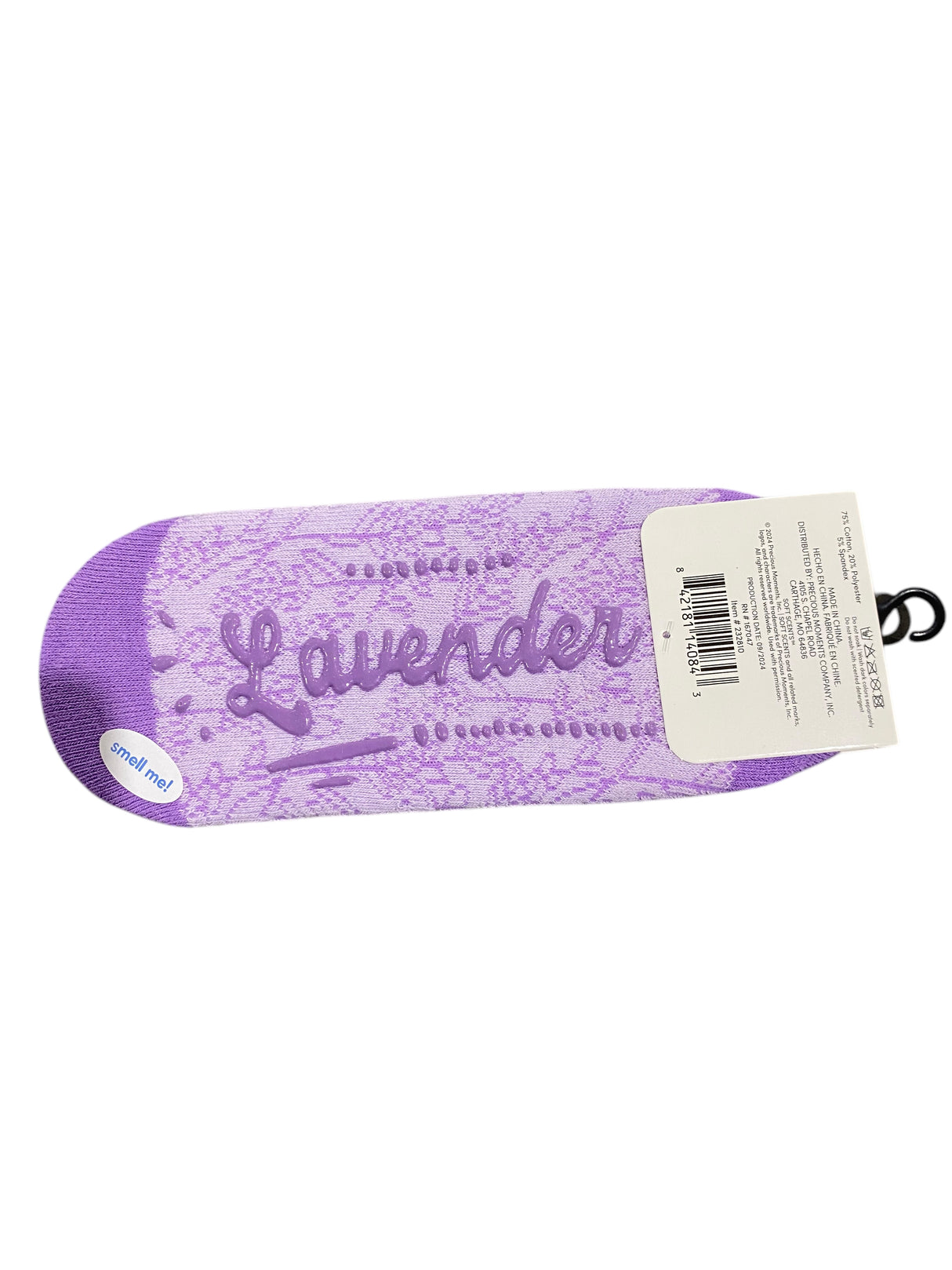 Precious Moments, Anti-Slip, Ballet, Lavender, Print, Scented, Socks - Freeman Liquidators