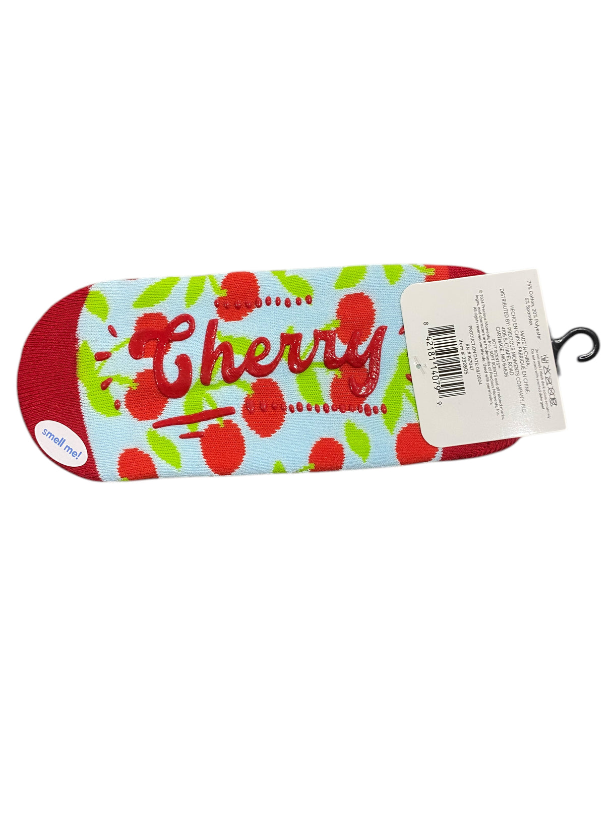 Precious Moments, Anti-Slip, Ballet, Cherry, Print, Scented, Socks - Freeman Liquidators