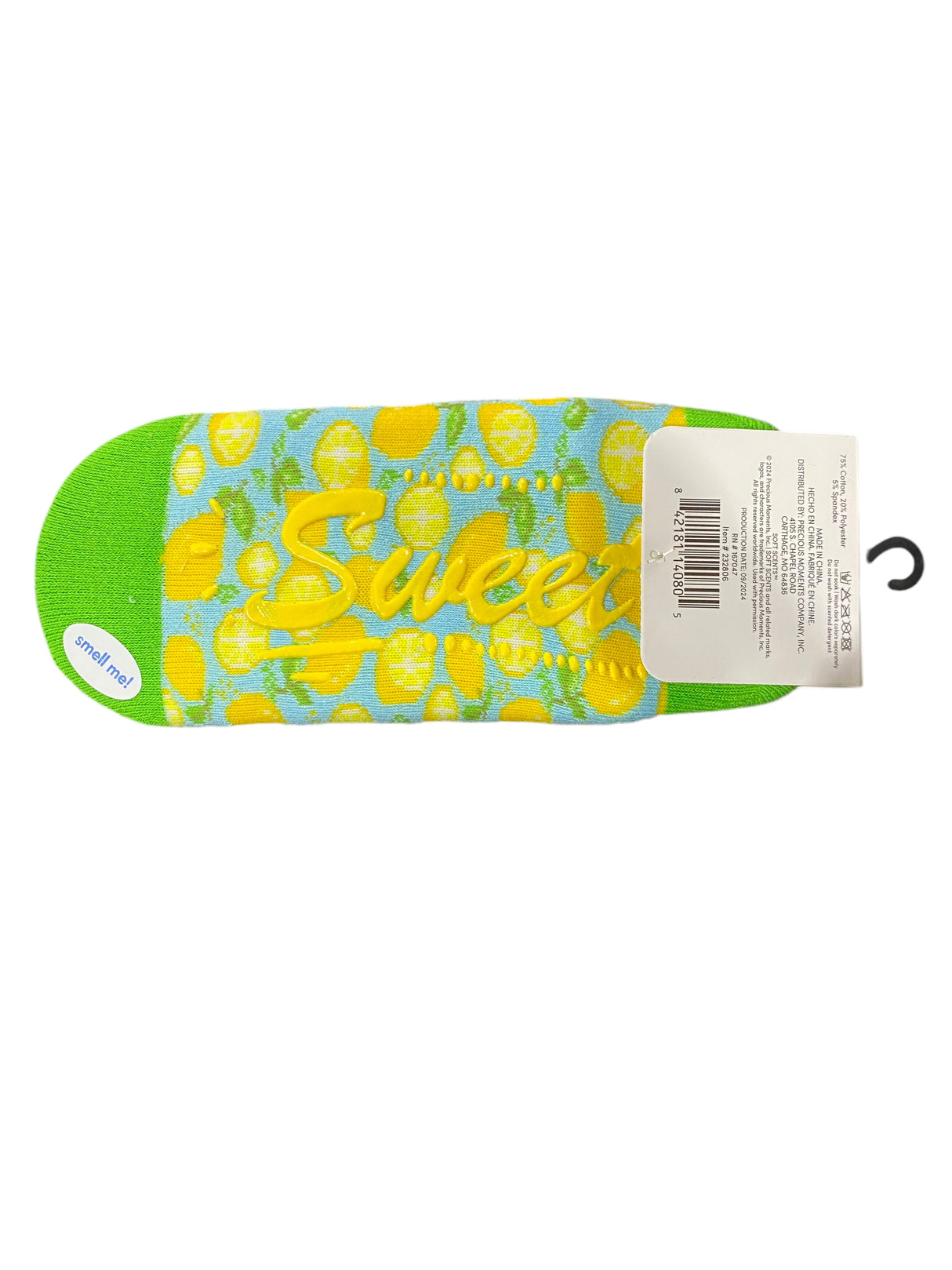 Precious Moments, Anti-Slip, Ballet, Lemon, Print, Scented, Socks - Freeman Liquidators