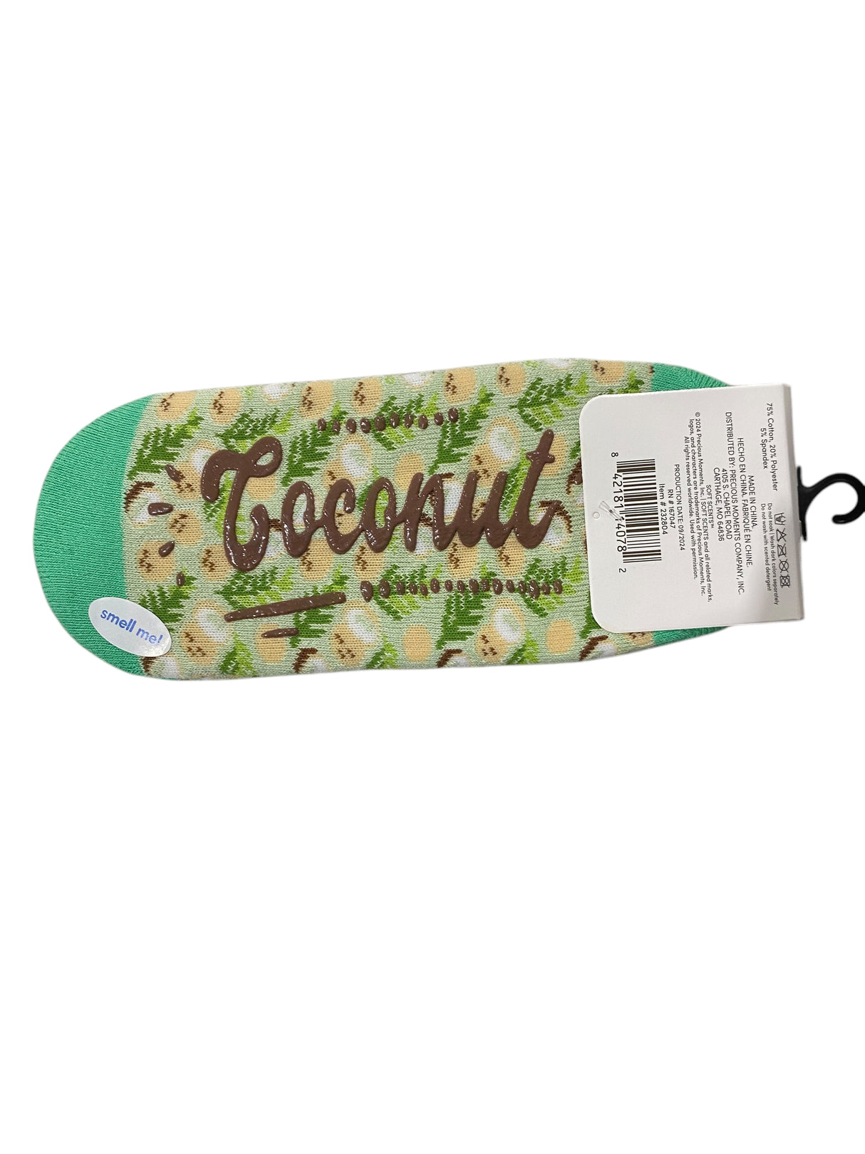 Precious Moments, Anti-Slip, Ballet, Coconut, Print, Scented, Socks - Freeman Liquidators
