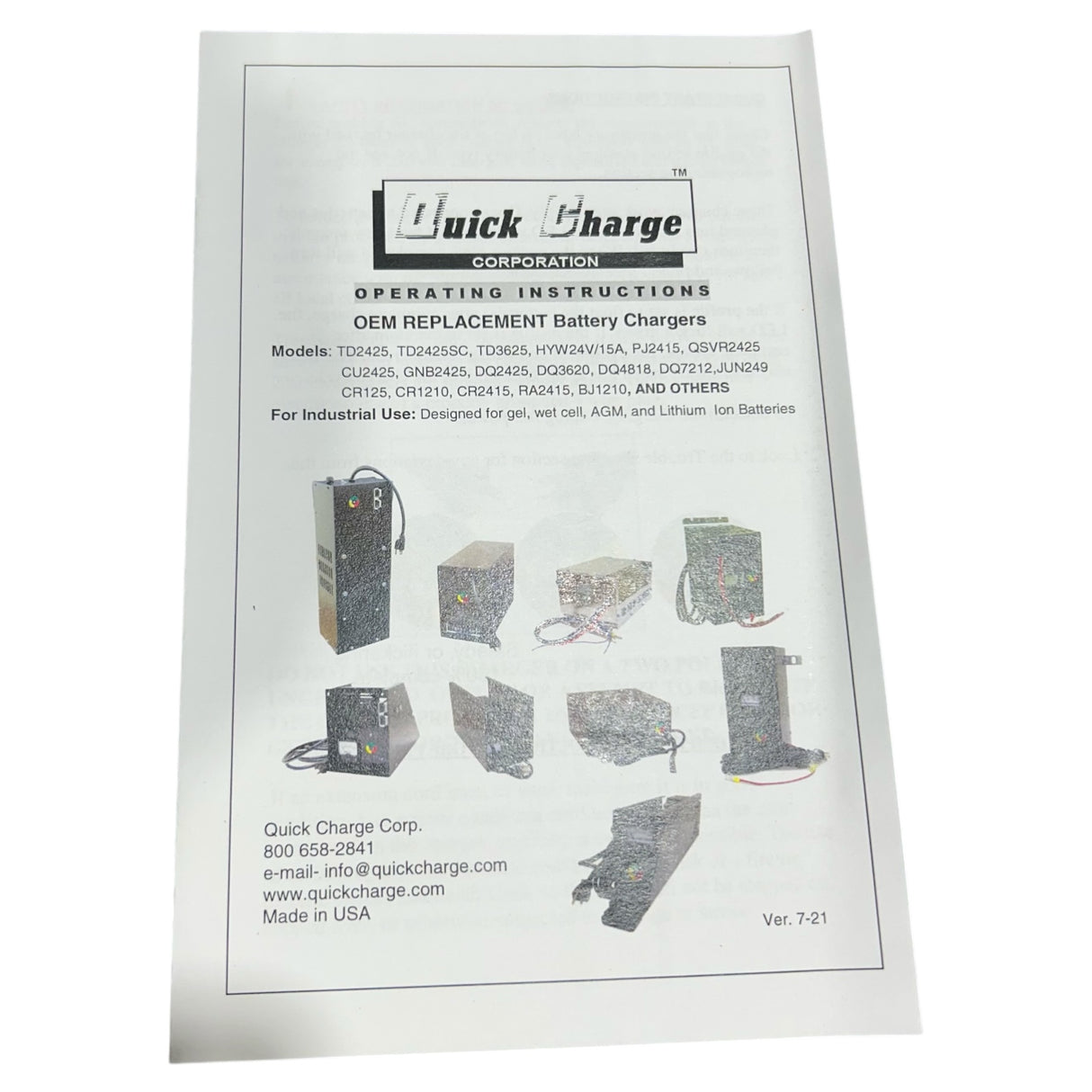 Taylor Dunn, Quick Charge, TD3625, Battery Charger - Freeman Liquidators