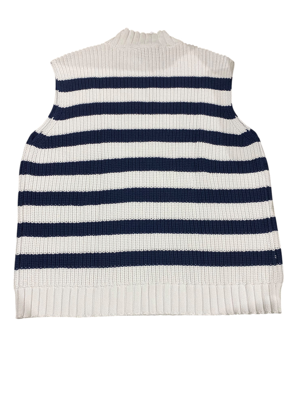 Loft, Women's, Striped, Mock, Neck, Sweater, Tank, Top, Deep Space Blue - Freeman Liquidators