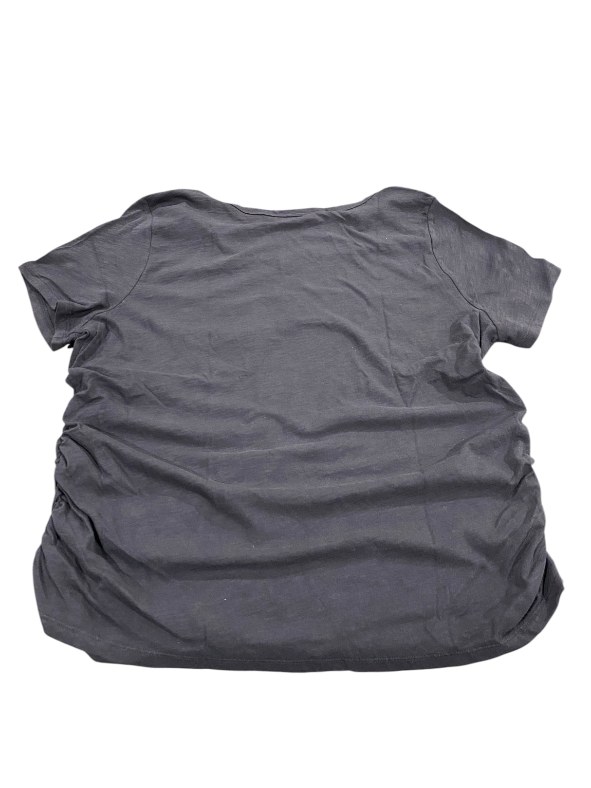 Lane Bryant, Women's, Short-Sleeve, V-Neck, Side-Ruched, Tee, Black - Freeman Liquidators