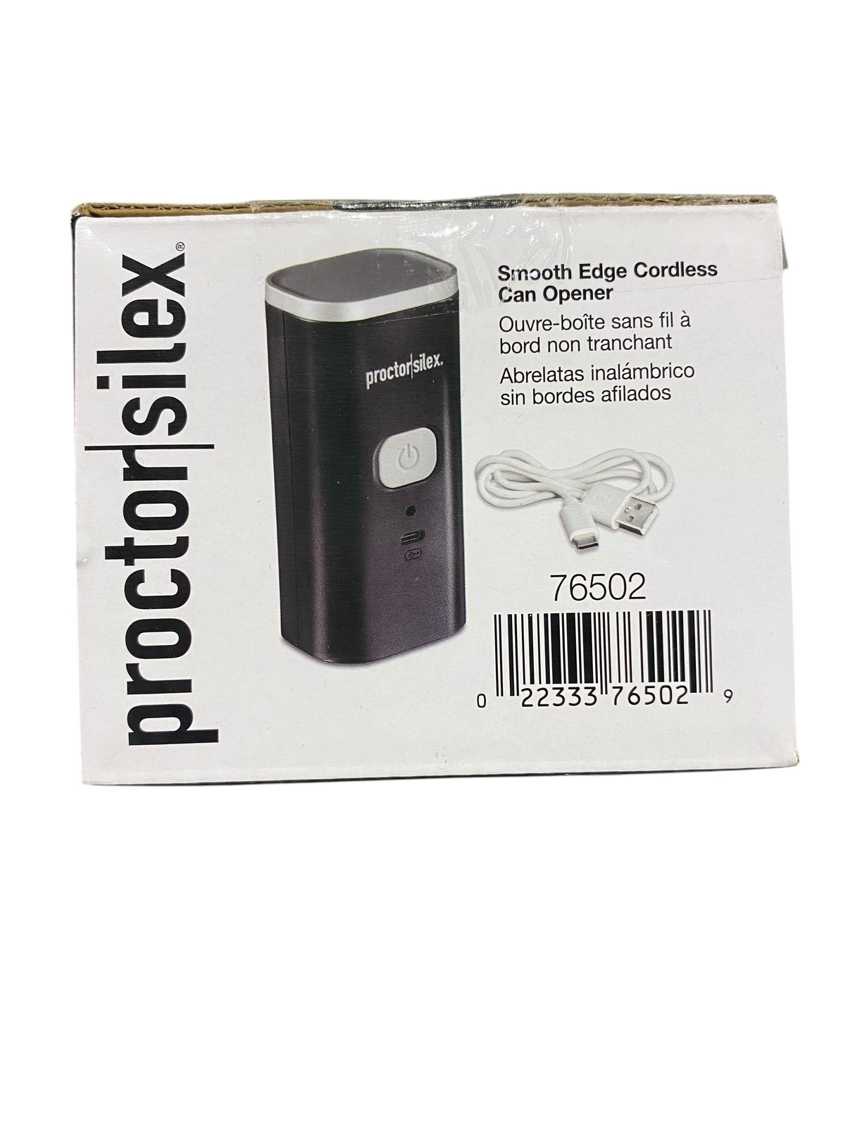 Proctor Silex, Automatic, Electric, Can, Opener, Hands Free, Cordless, USB Rechargeable, Black - Freeman Liquidators