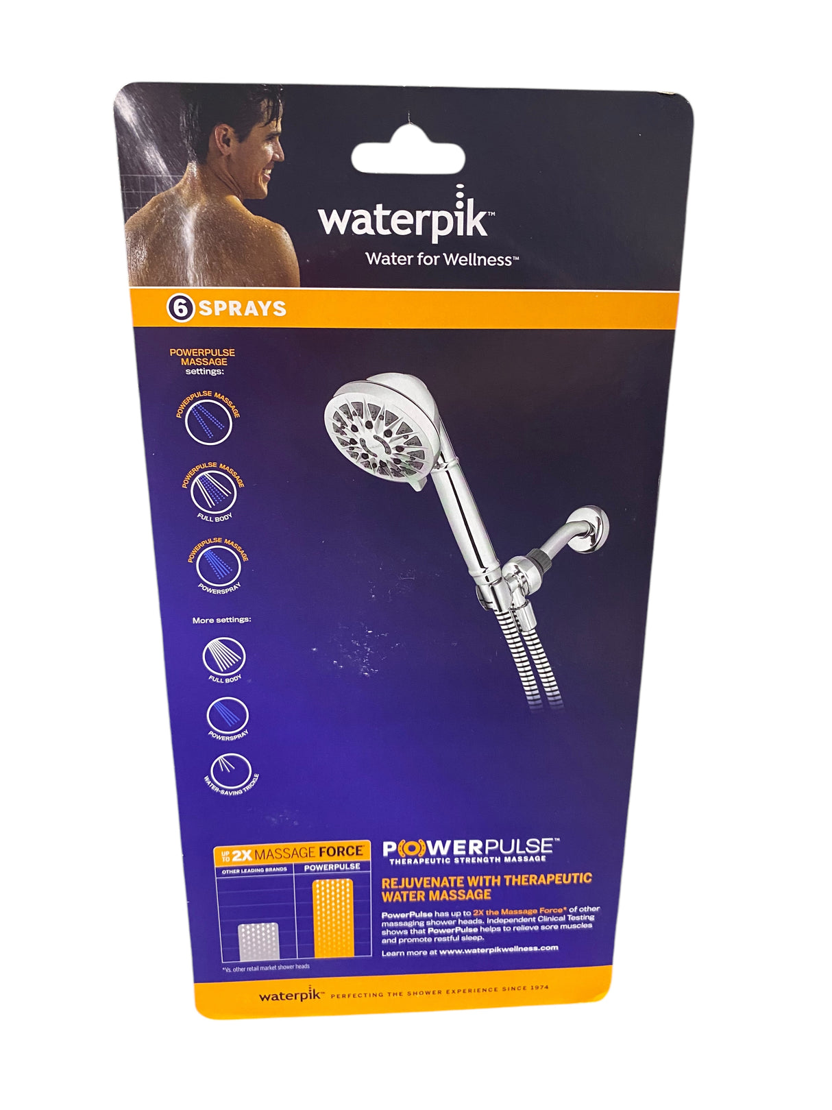 Waterpik, 6-Mode, Powerpulse, Massage, Hand Held, Shower Head, Chrome, XSS-643E - Freeman Liquidators