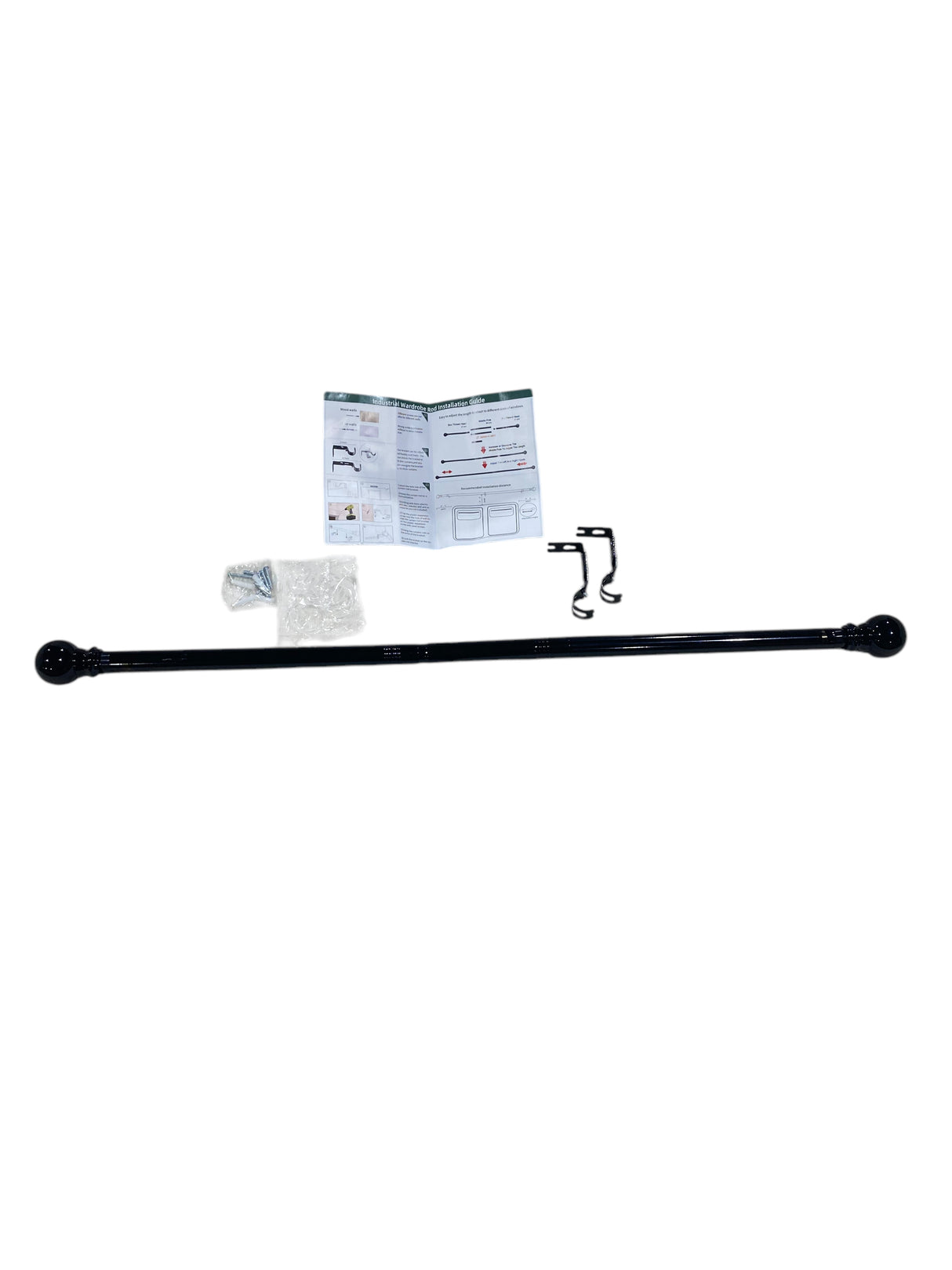 Curtain Rod, 30-46 inch, Black, Metal - Freeman Liquidators