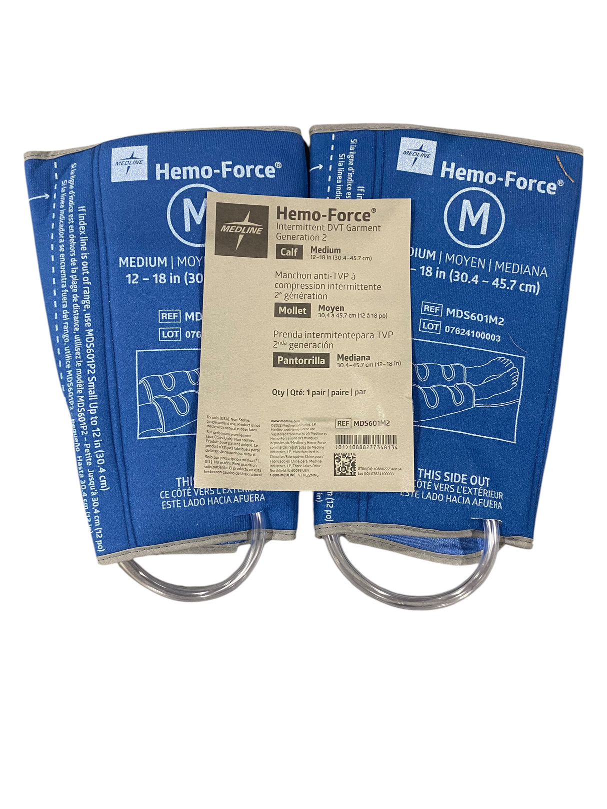 Medline, Medium, Intermittent, Hemo-Force II, DVT, Calf Sleeve, 12"- 18", Case of 10 - Freeman Liquidators
