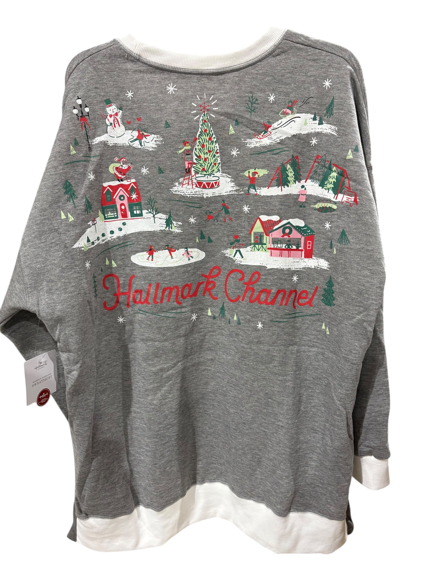 Hallmark Channel, Comfy, Cozy, Merry, Gray, Sweatshirt, XXL