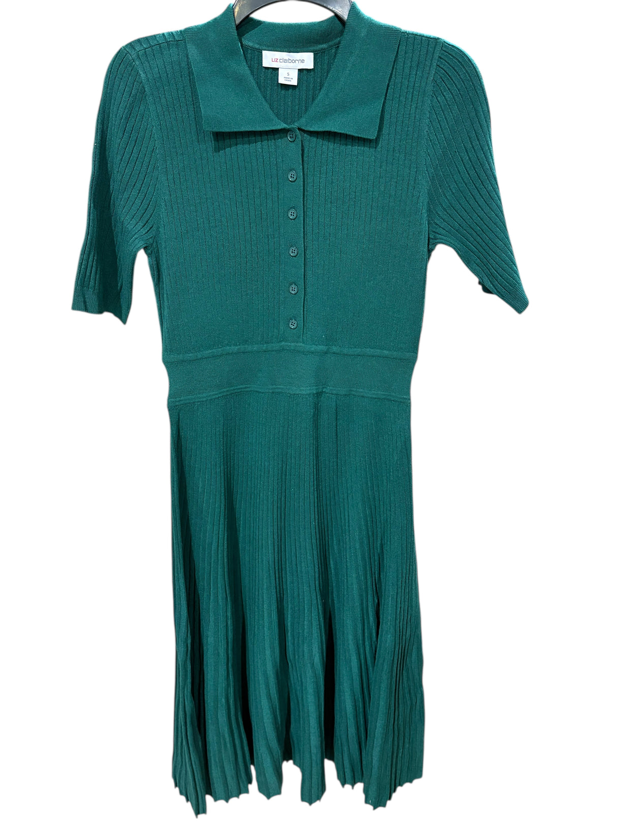 Liz Claiborne, Women's, Short Sleeve, Midi Sweater Dress, Medieval Green