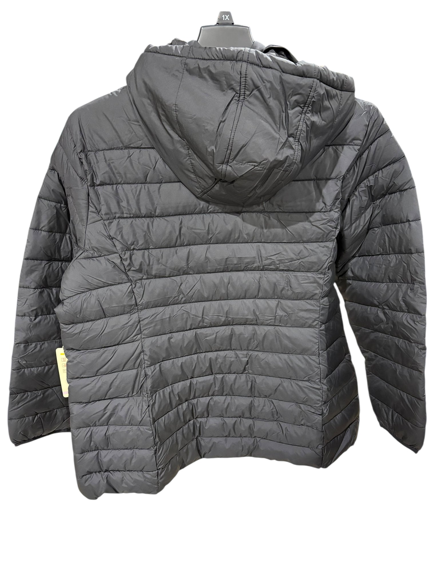 St. John's Bay, Women's, Plus Size, Hooded, Midweight, Puffer Jacket, Black