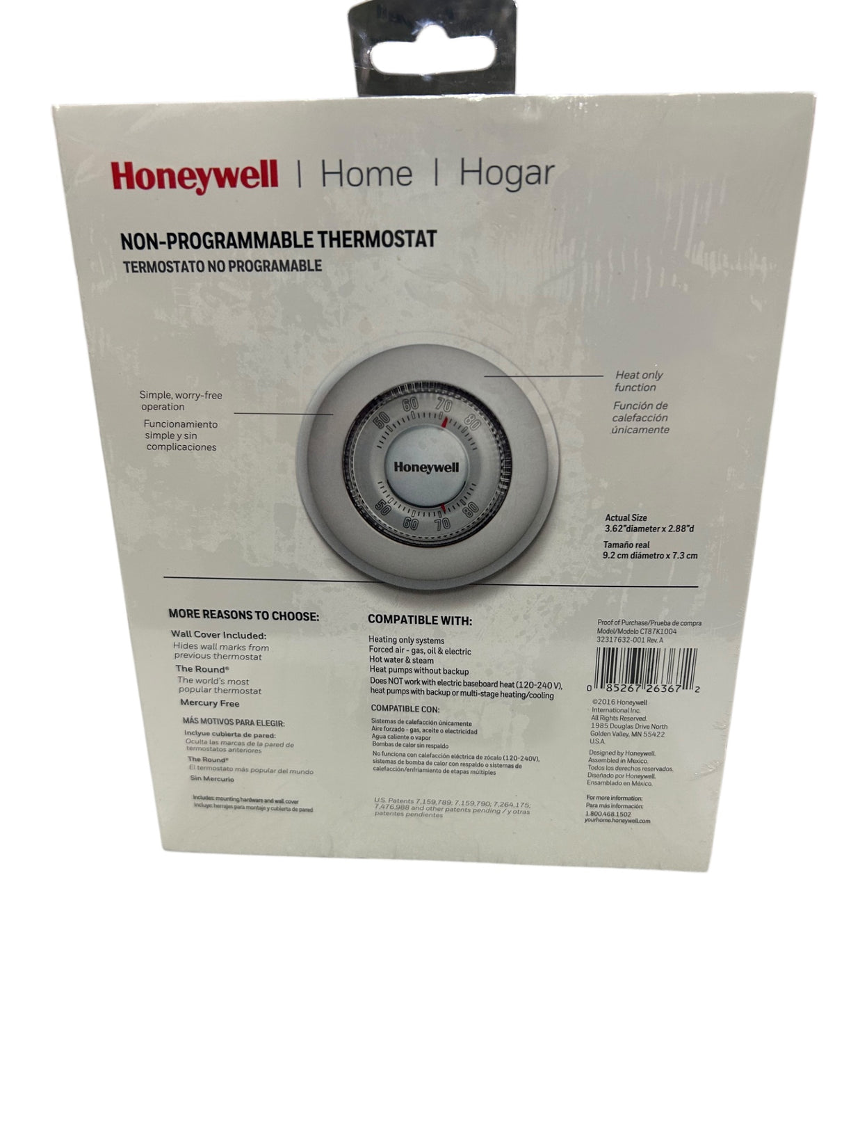 Honeywell Honeywell Home Manual Heat Only Thermostat - Image 2