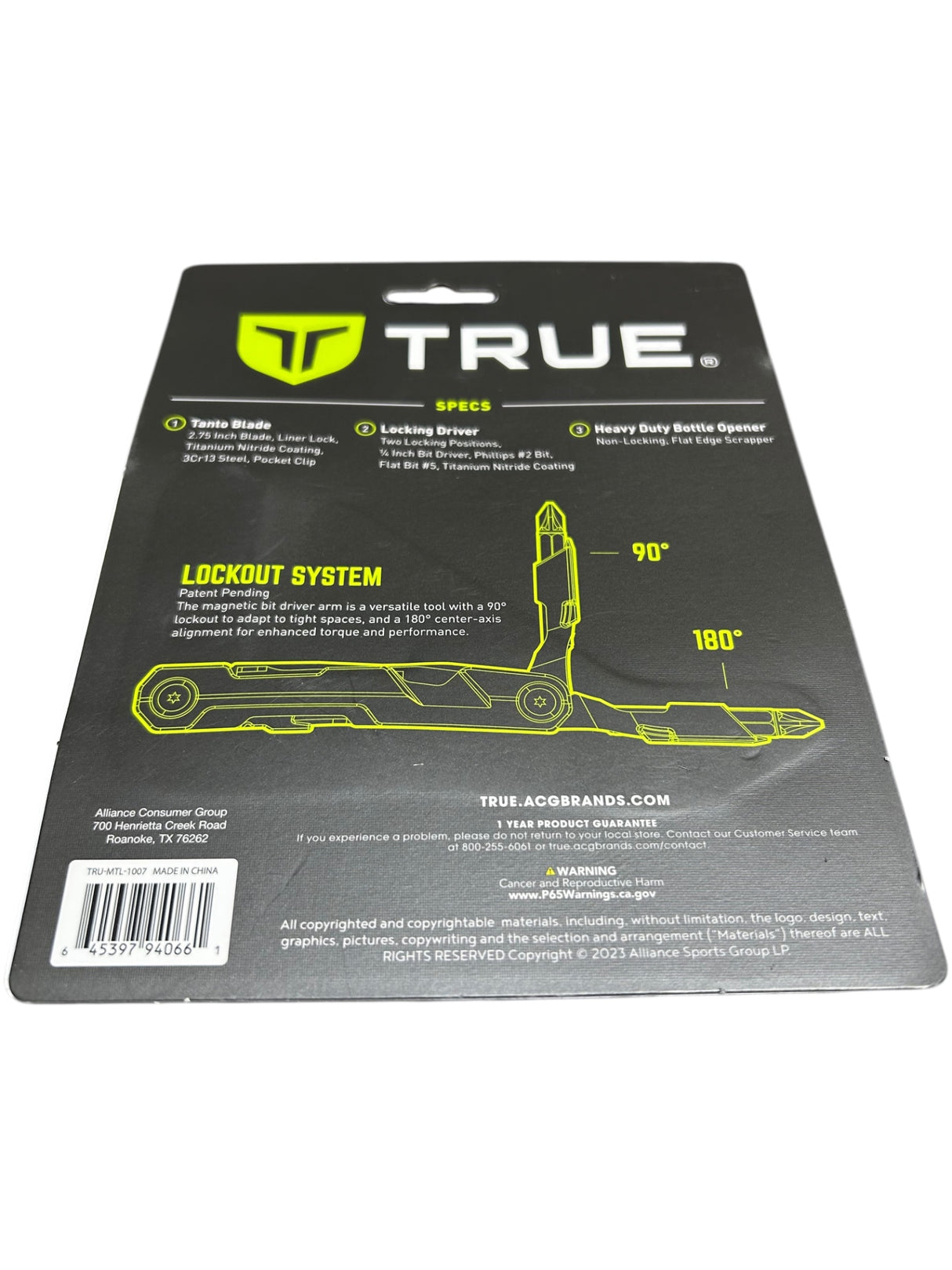 TRUE, 5-IN-1, 2.75in KNIFE, AND BLOCK MULTI-TOOL, WITH TITANIUM FINISH - Image 2