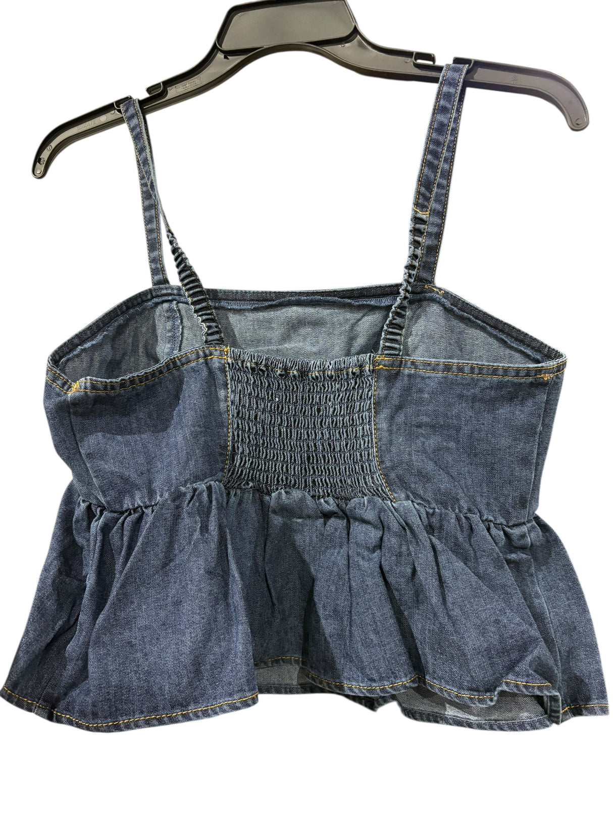 Celebrity Pink, Women's, Medium Wash, Denim, Babydoll, Peplum Top, Medium