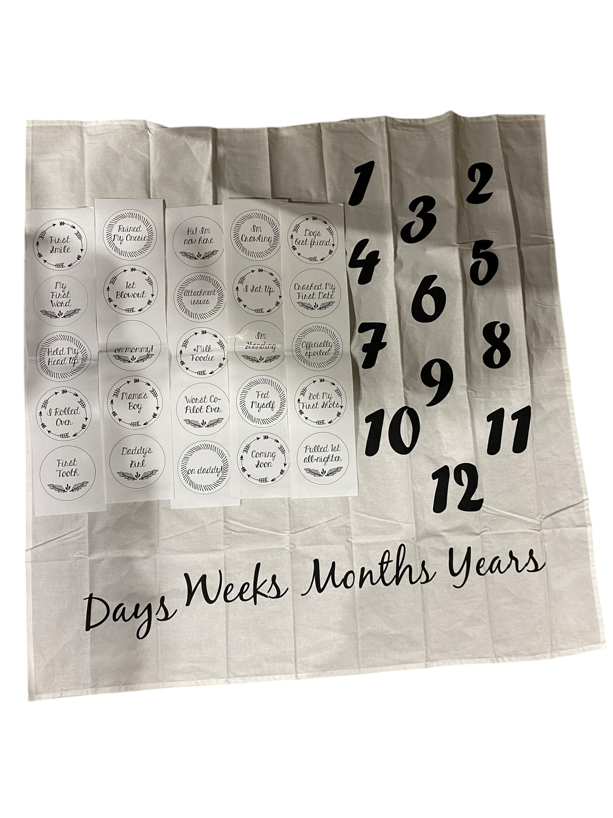 Baby, Milestone, Photography, Blanket, Unisex, White - Freeman Liquidators