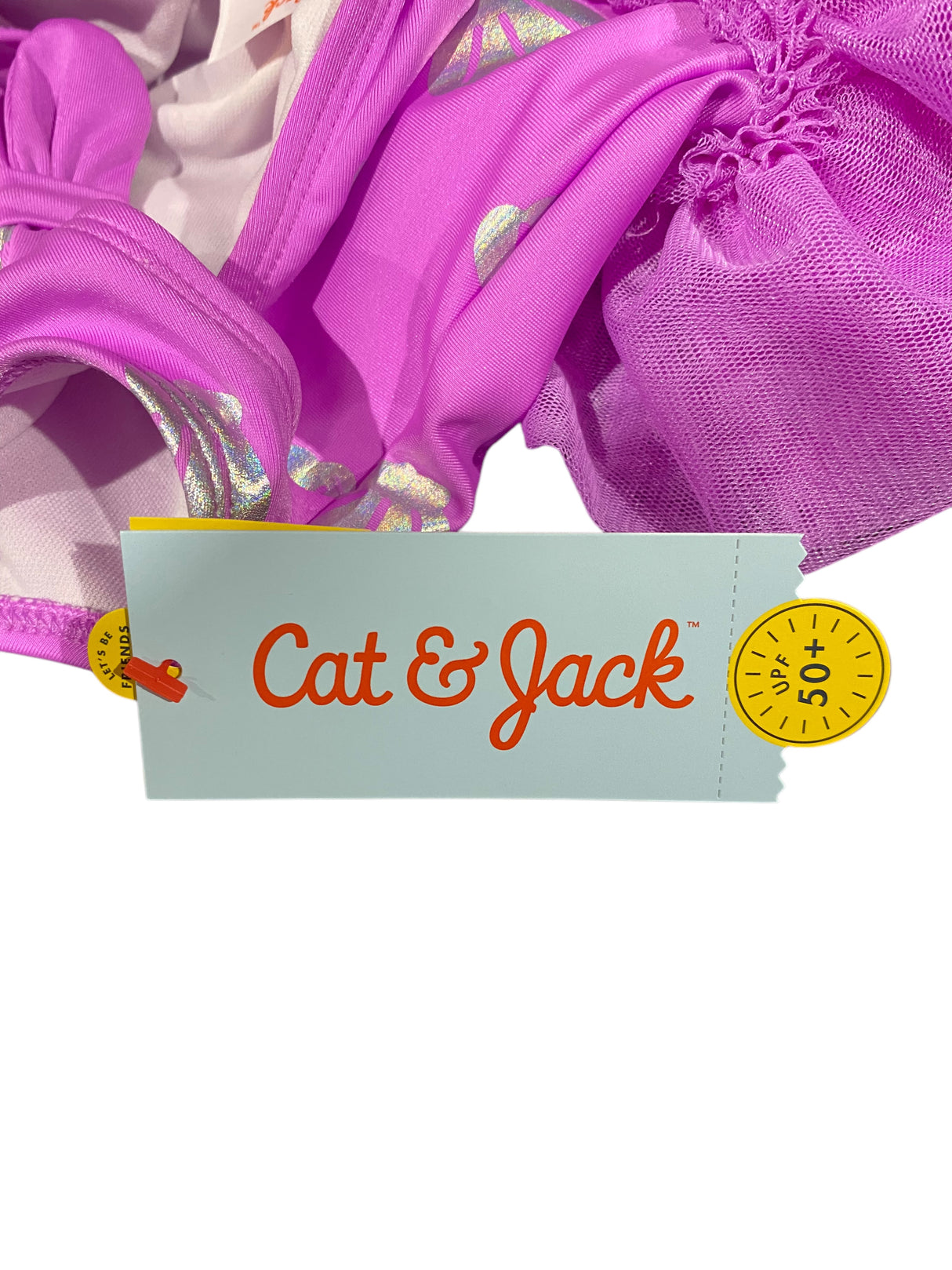 Cat & Jack, Toddler, Girls', Tutu, Seashell, Print, One, Piece, Swimsuit, 5T, Purple - Freeman Liquidators