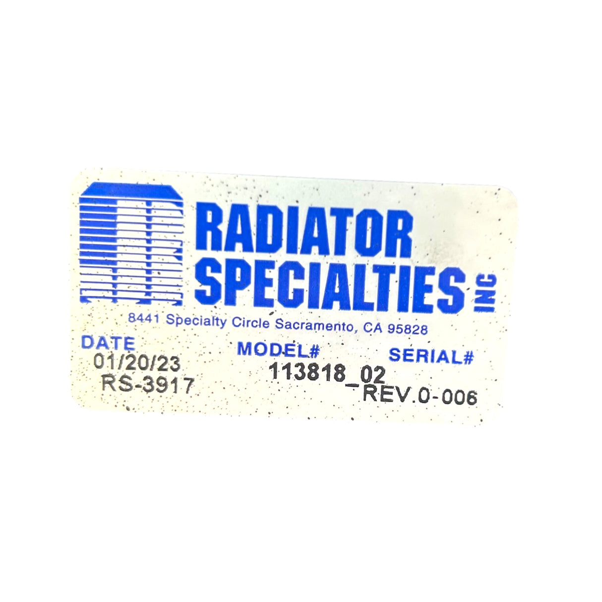 TotalSource, 119792, Radiator, Radiator Specialties Model: 113818_02 - Freeman Liquidators