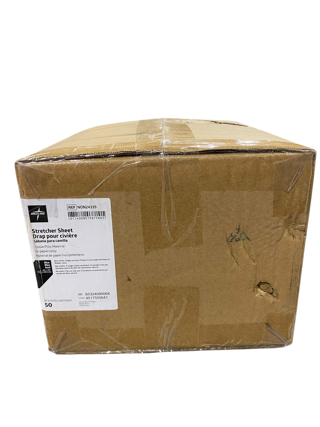 Medline, Disposable, Tissue, Poly, Flat, Stretcher, Sheets, 40" x 90", Blue, Pack of 50 - Freeman Liquidators