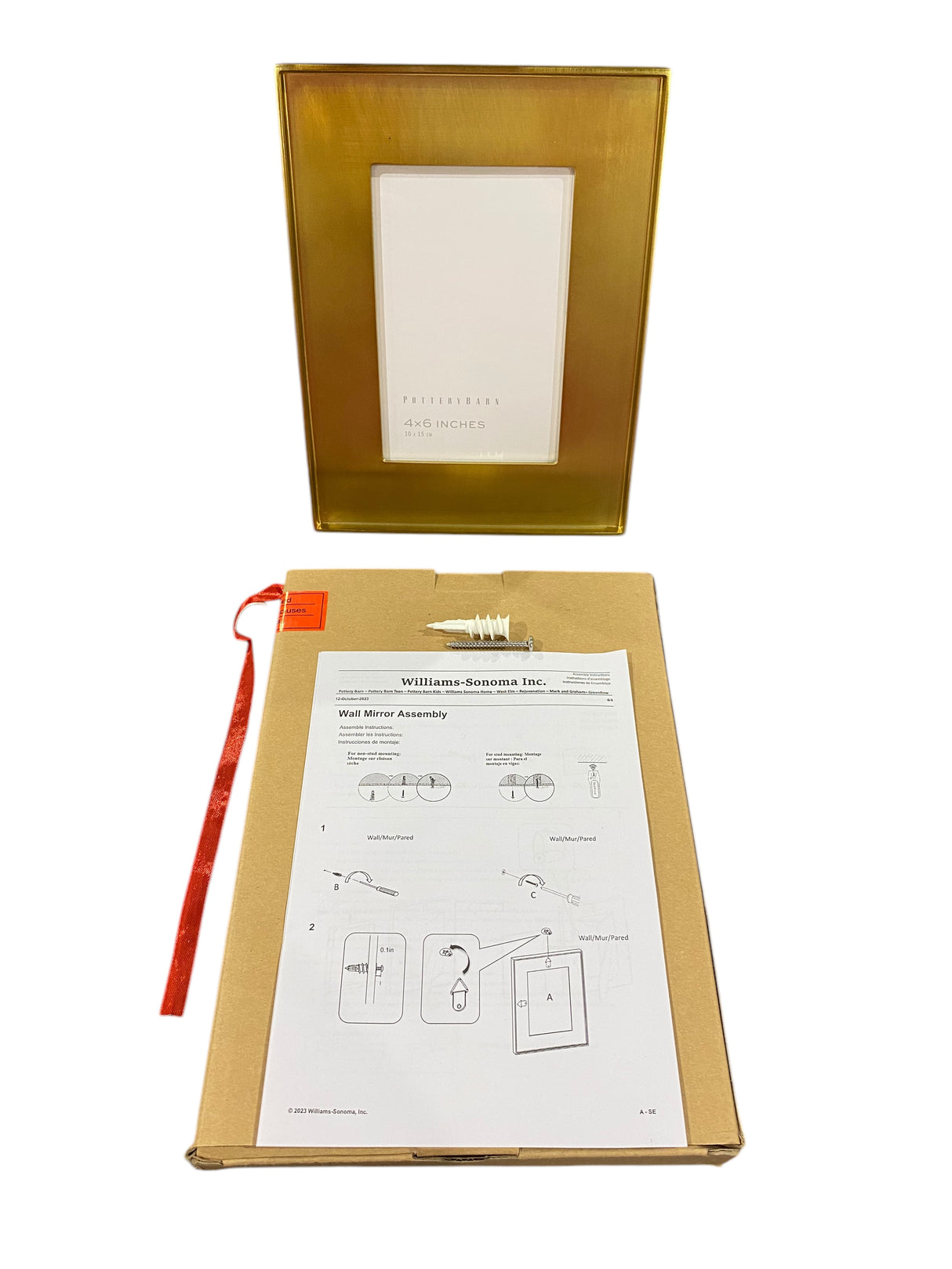 Pottery Barn, Engravable, Brass, Stowe, Photo, Frame, 4x6 in - Freeman Liquidators