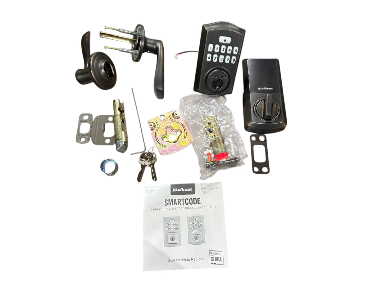 Kwikset, 99690-024, SmartCode, Keypad, Electronic Deadbolt, Handle Lock, Venetian Bronze