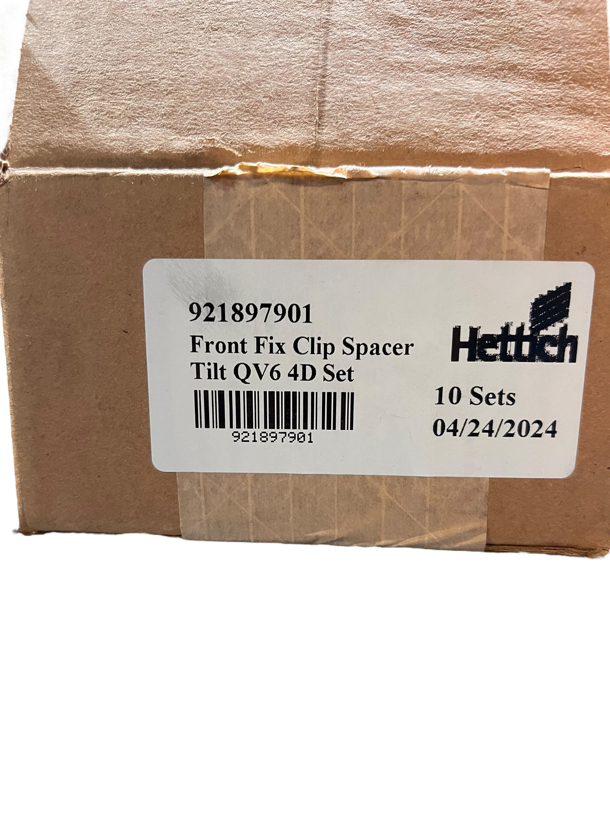 Hettich, 9218979, Quadro V6 4D Front Fixing Clip Set for 1/2" Material (10 Sets) - Freeman Liquidators