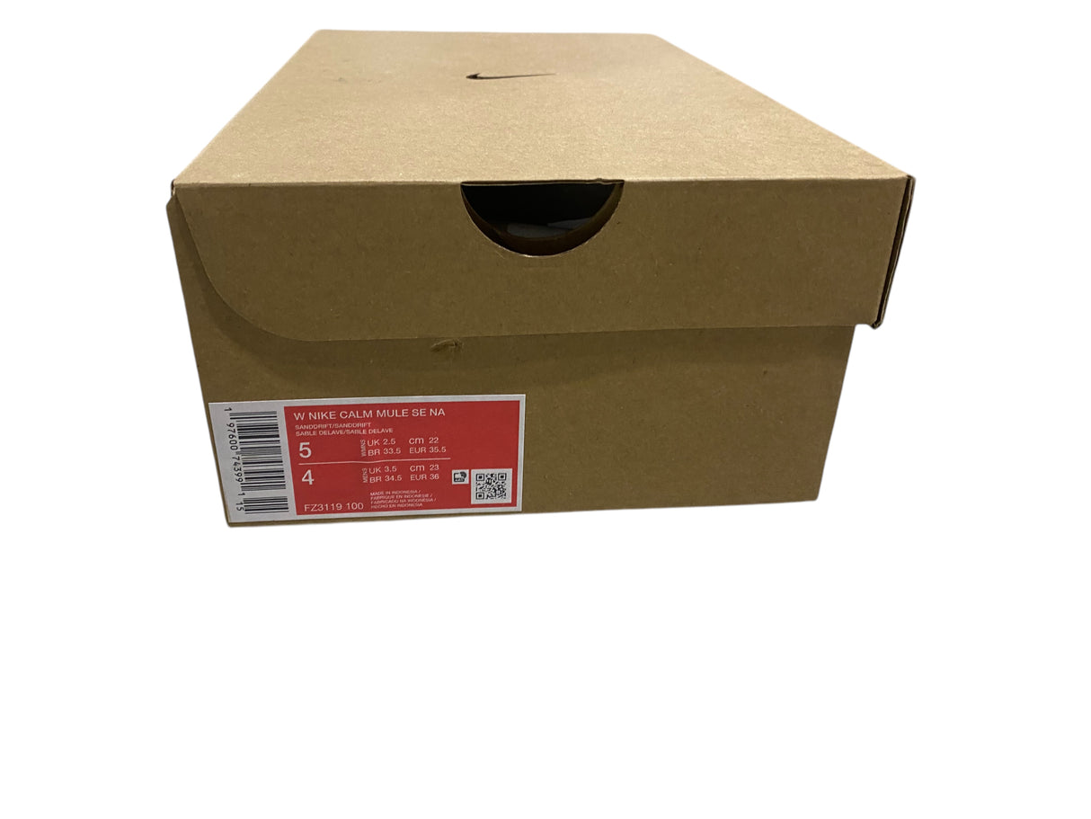 Nike, Calm, SE, Women's, Mules, Sanddrift/Sanddrift, FZ3119-100 Size: 4-5 - Freeman Liquidators