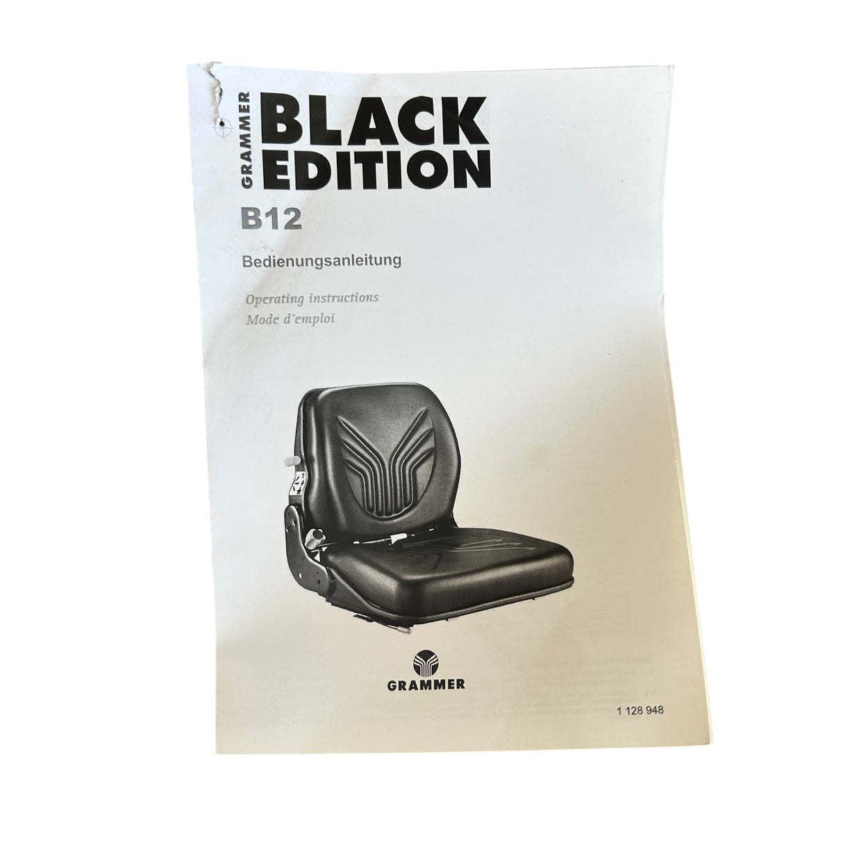Grammer B12 Forklift Seat in Black Vinyl - 11931303 - Freeman Liquidators