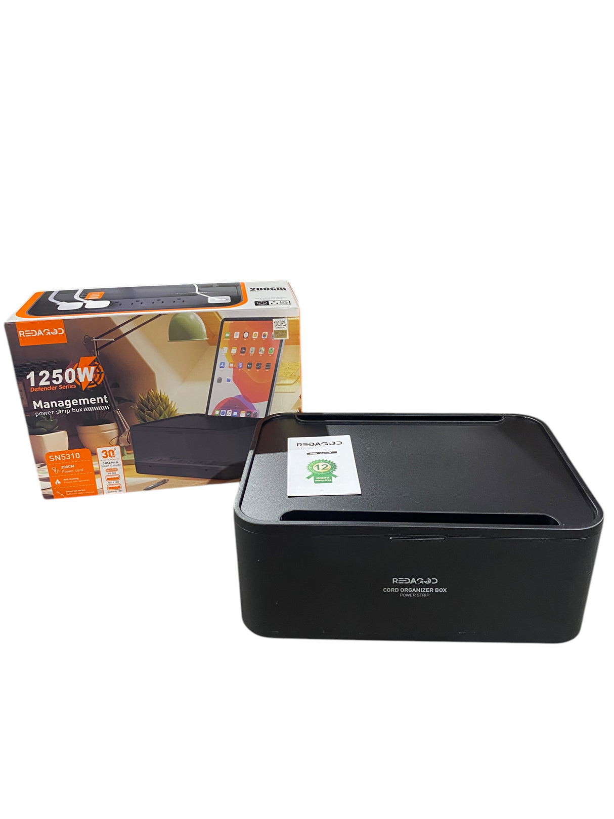 Redagod, Power Strip, Cable, Management, Box, Surge Protector, Black - Freeman Liquidators