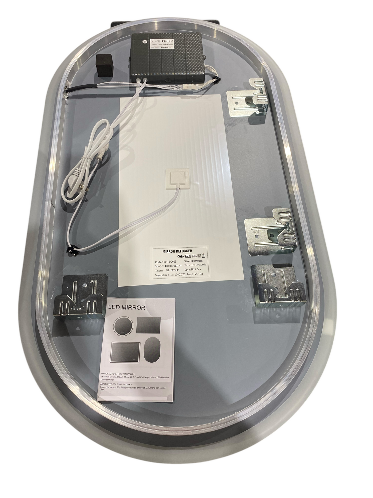 Oval, LED, Mirror, 20x36 Inch, Anti-Fog, 3 Colors, Dimmable, Memory Function, Shatter-Proof - Freeman Liquidators