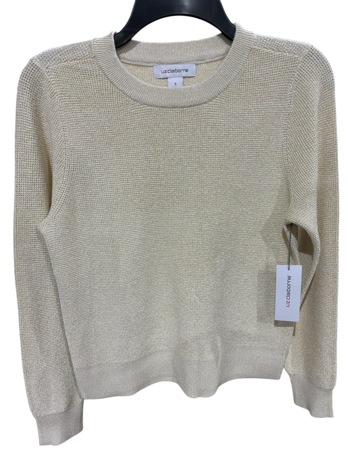 Liz Claiborne, Women's, Crew Neck, Long Sleeve, Pullover Sweater, Crema