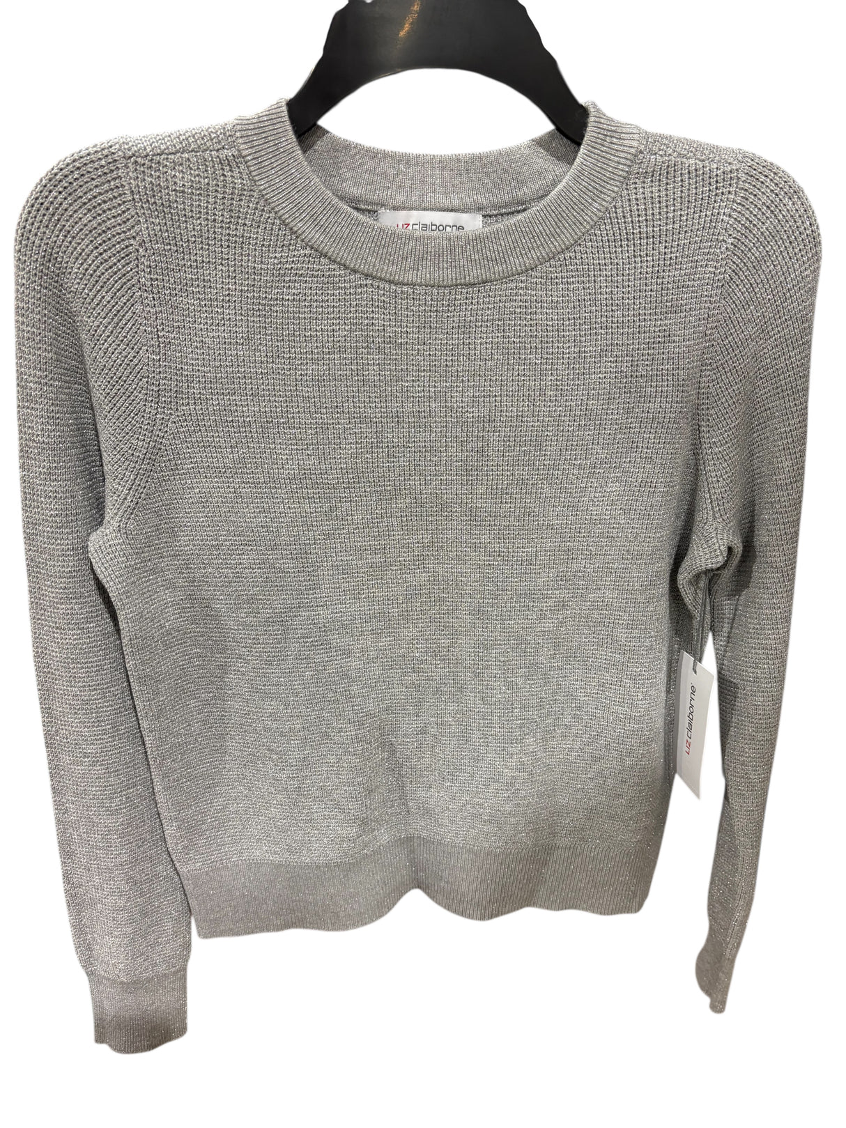 Liz Claiborne, Women's, Crew Neck, Long Sleeve, Pullover Sweater, Grey