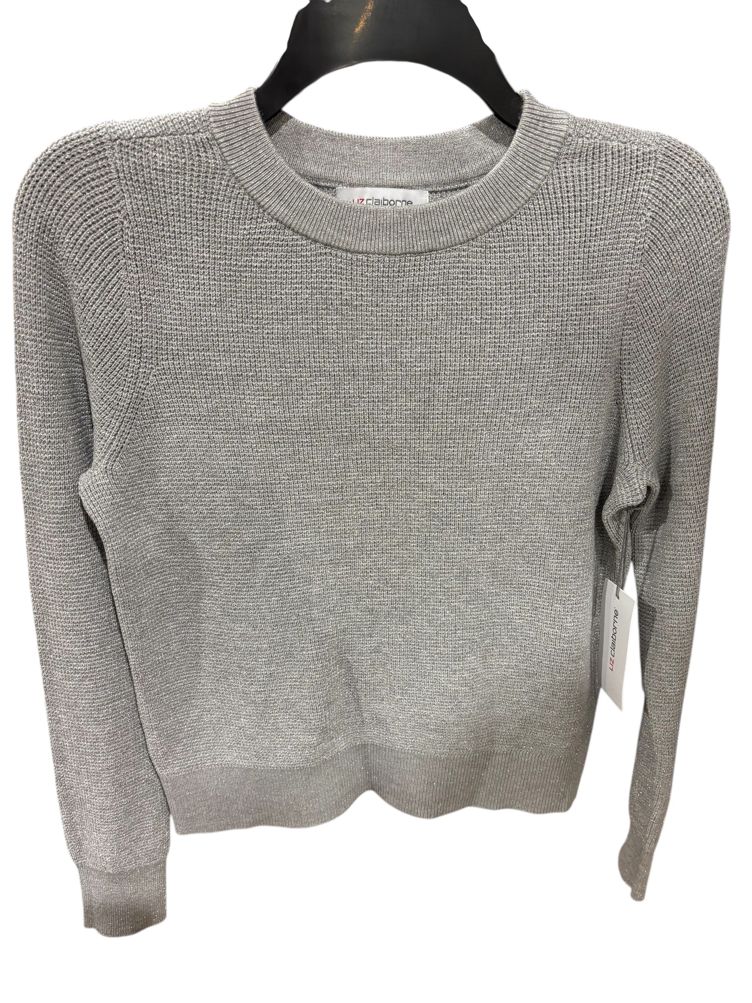 Liz Claiborne, Women's, Crew Neck, Long Sleeve, Pullover Sweater, Grey