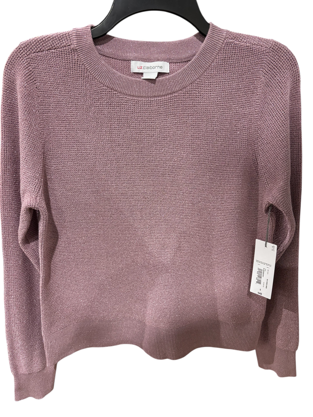 Liz Claiborne, Women's, Crew Neck, Long Sleeve, Pullover Sweater, Elderberry