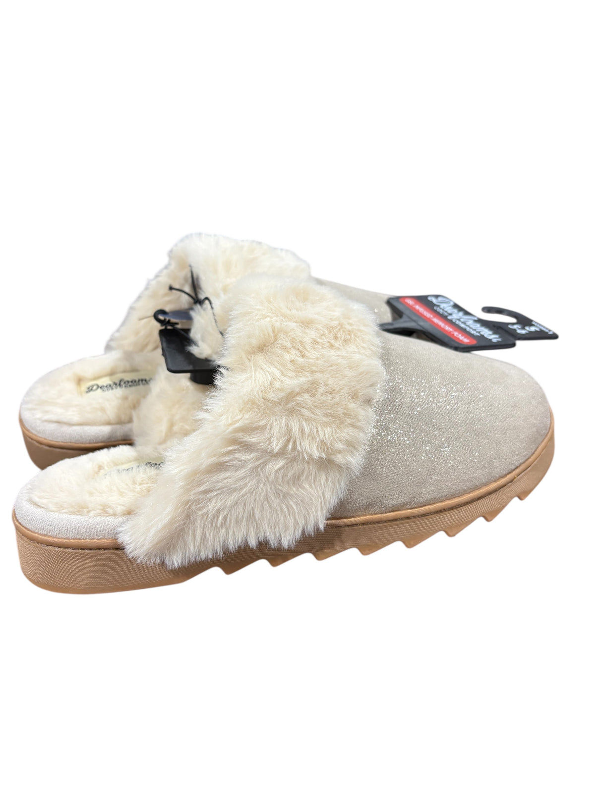 Dearfoams, Women's, Metallic, Microsuede, Scuff, Slippers, Gold