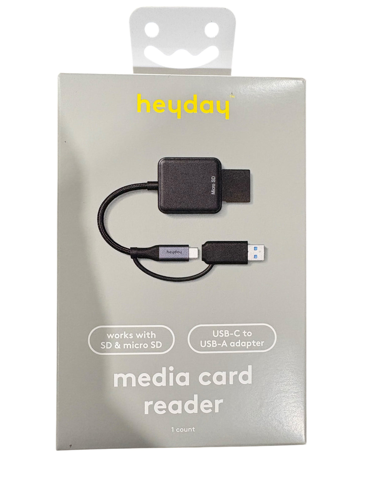 Heyday, 90MB/s Card Reader, USB, USB-C Connectivity, Black