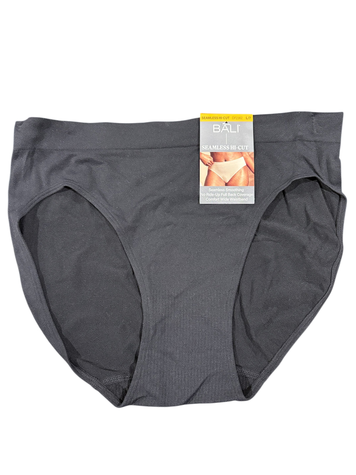 Bali, Seamless, Hi Cut, Underwear, Black, Large