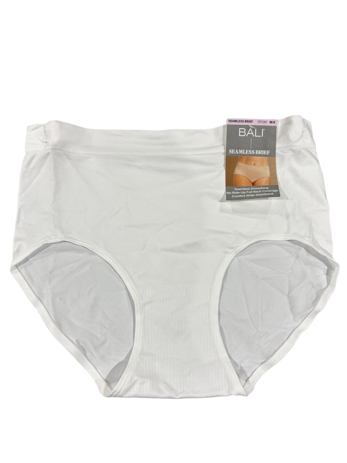 Bali, Seamless, Brief, Underwear, White, Medium
