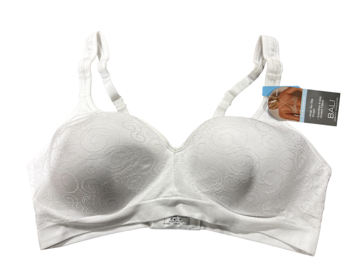 Bali, Seamless, Foam, Wirefree, Bra, White, 38C
