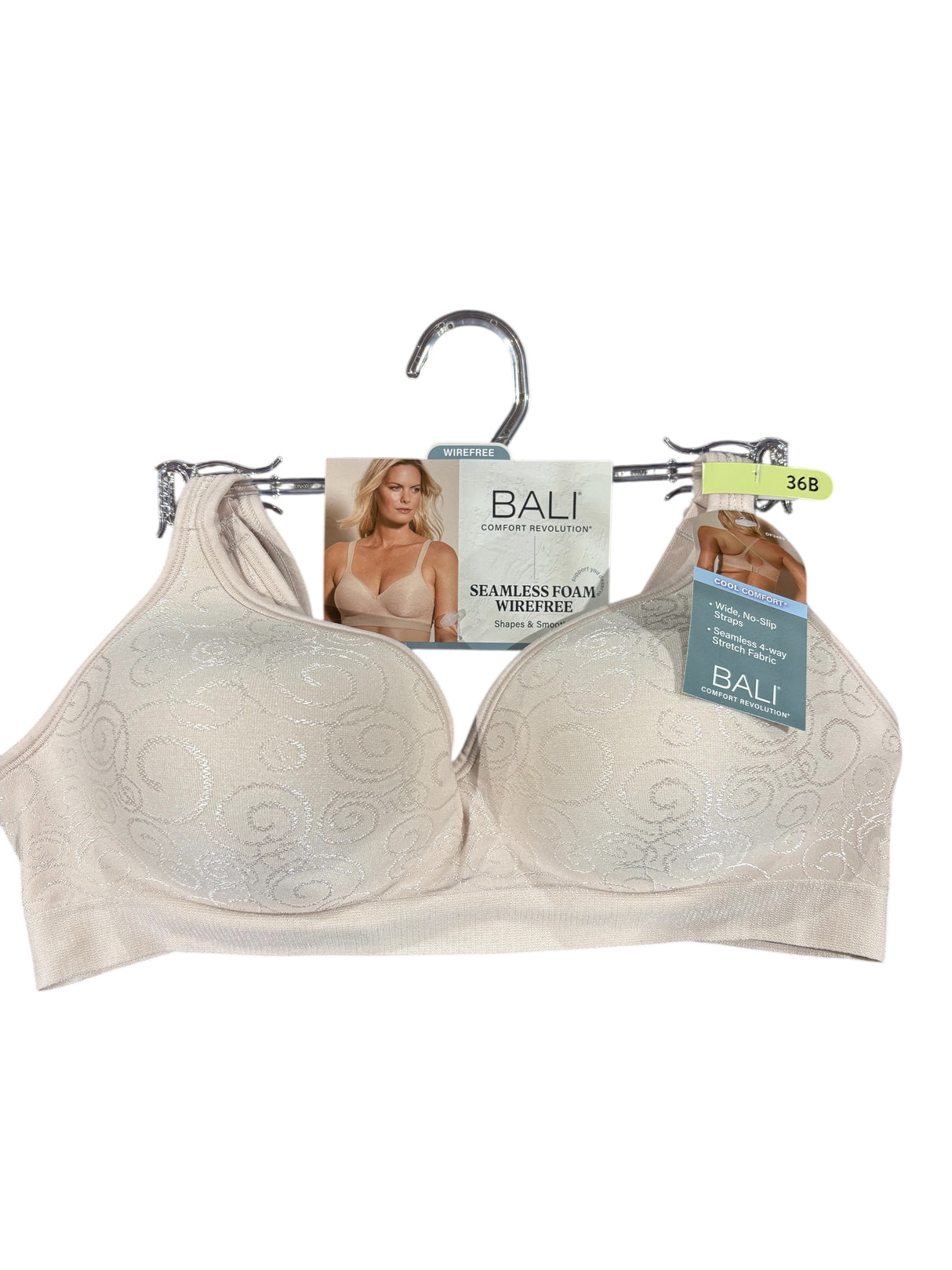 Bali, Seamless, Foam, Wirefree, Bra, Nude, 36B