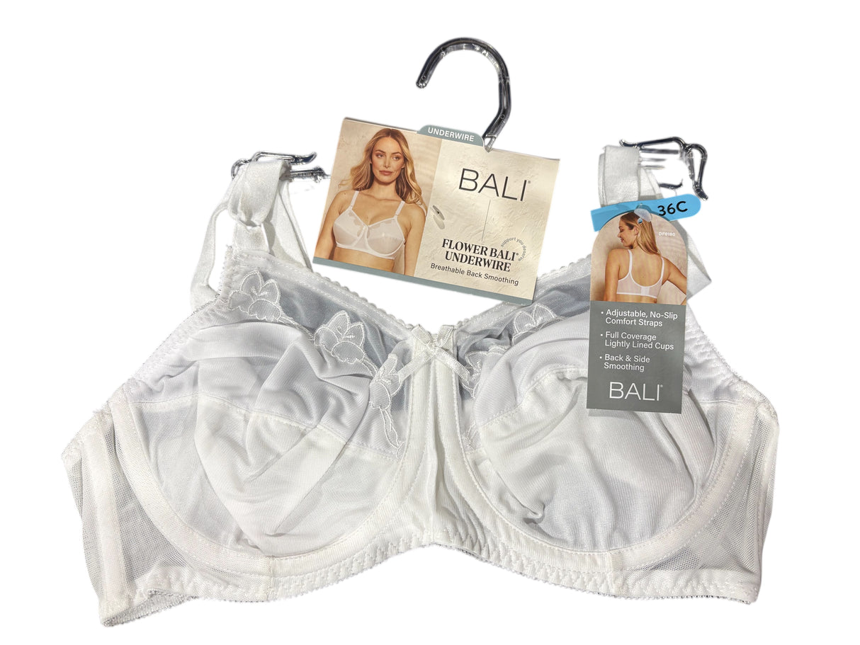 Bali, Flower Bali, Underwire, Bra, White