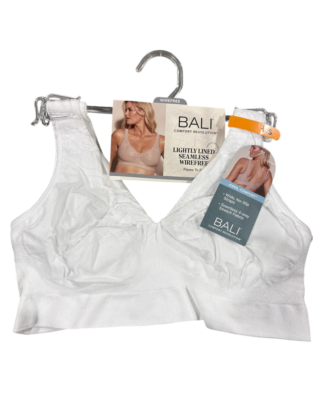 Bali, Lightly Lined, Seamless, Wirefree, Bra, White