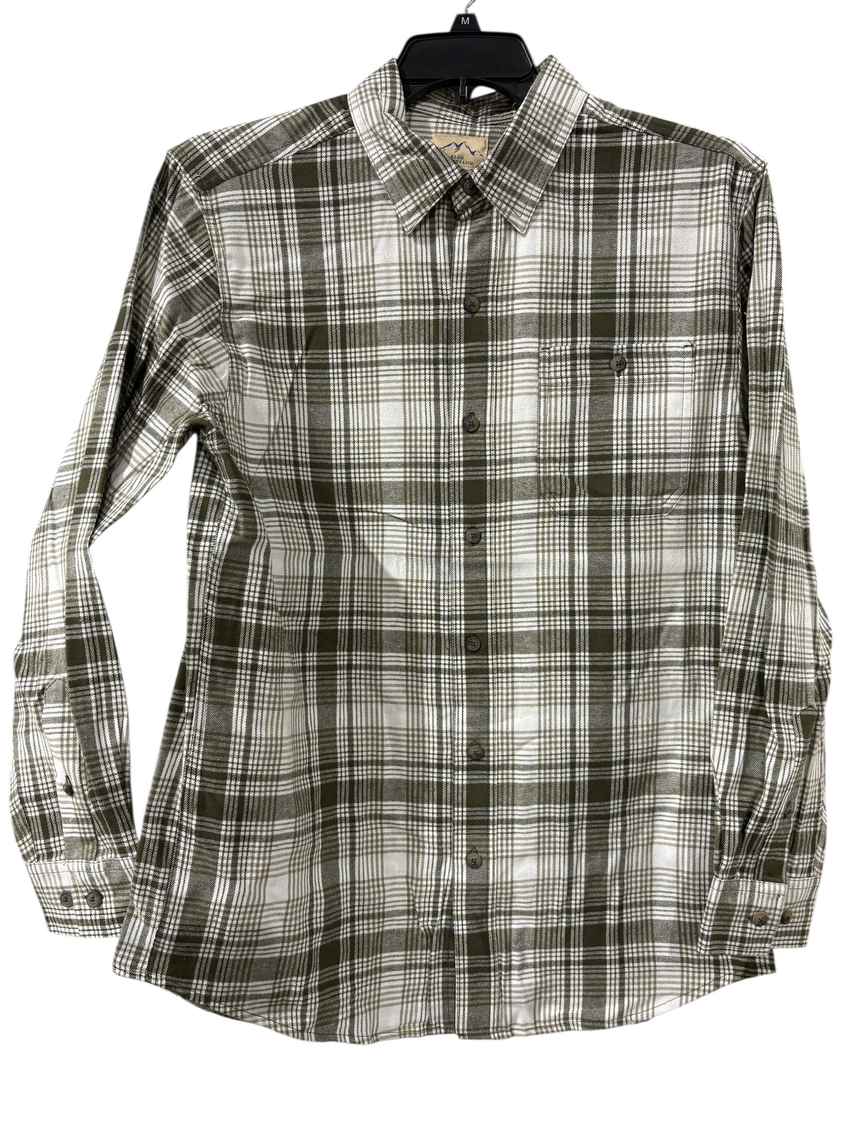 Blue Mountain, Men's, Flannel, Shirt, Green Plaid