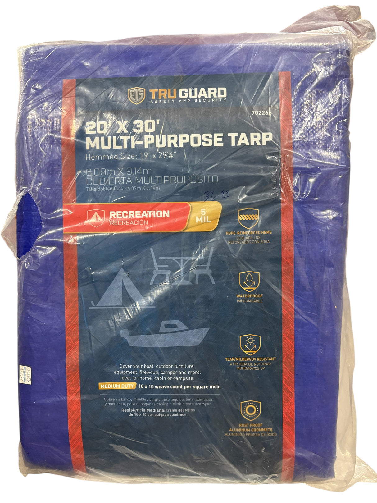 TruGuard, 20' x 30', Multi Purpose Tarp, Blue
