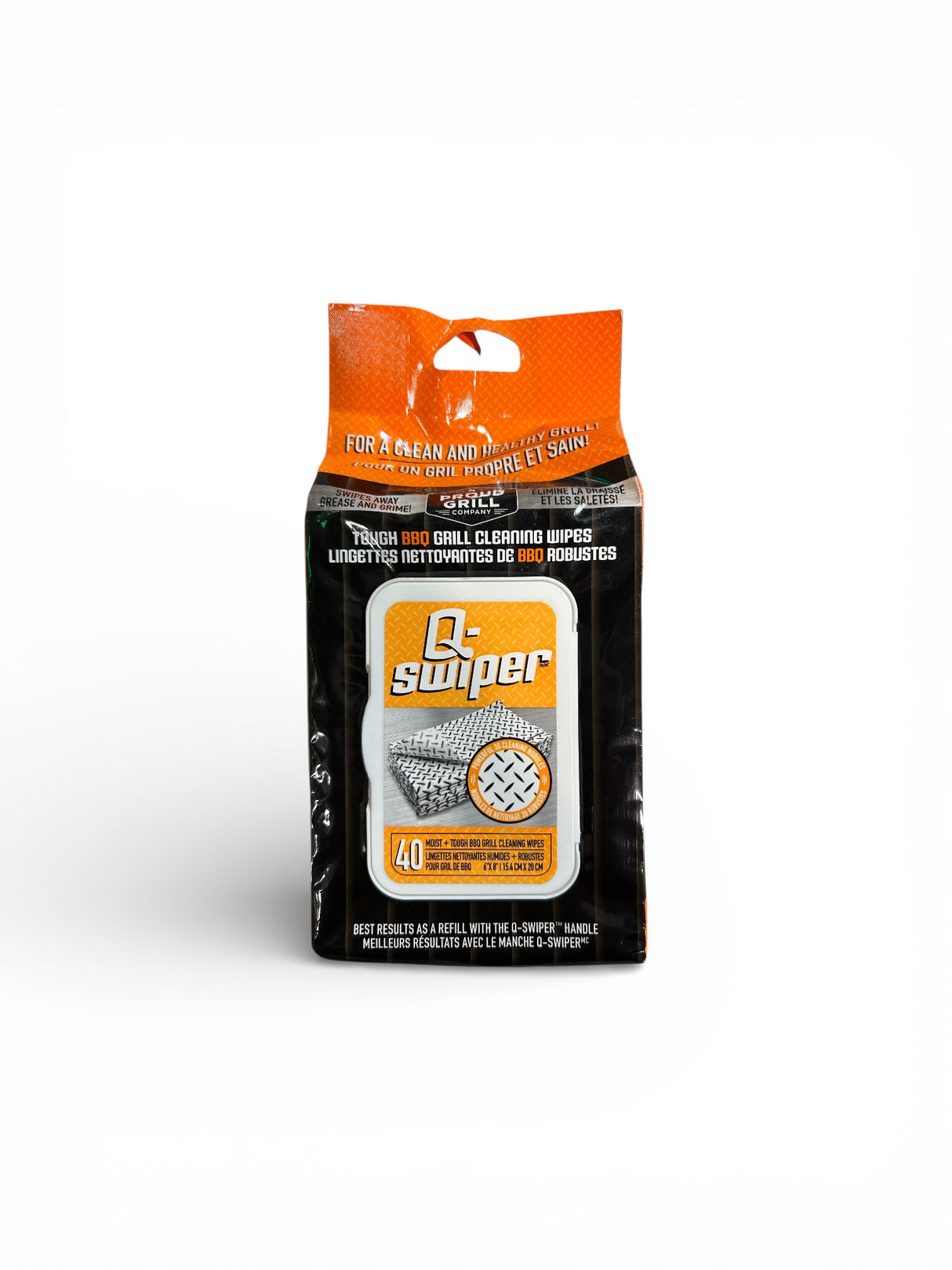 Proud Grill Company Proud Grill 6 x 8 in. Q-Swiper BBQ Grill Cleaning Wipes Refill 40 Count - Image 1
