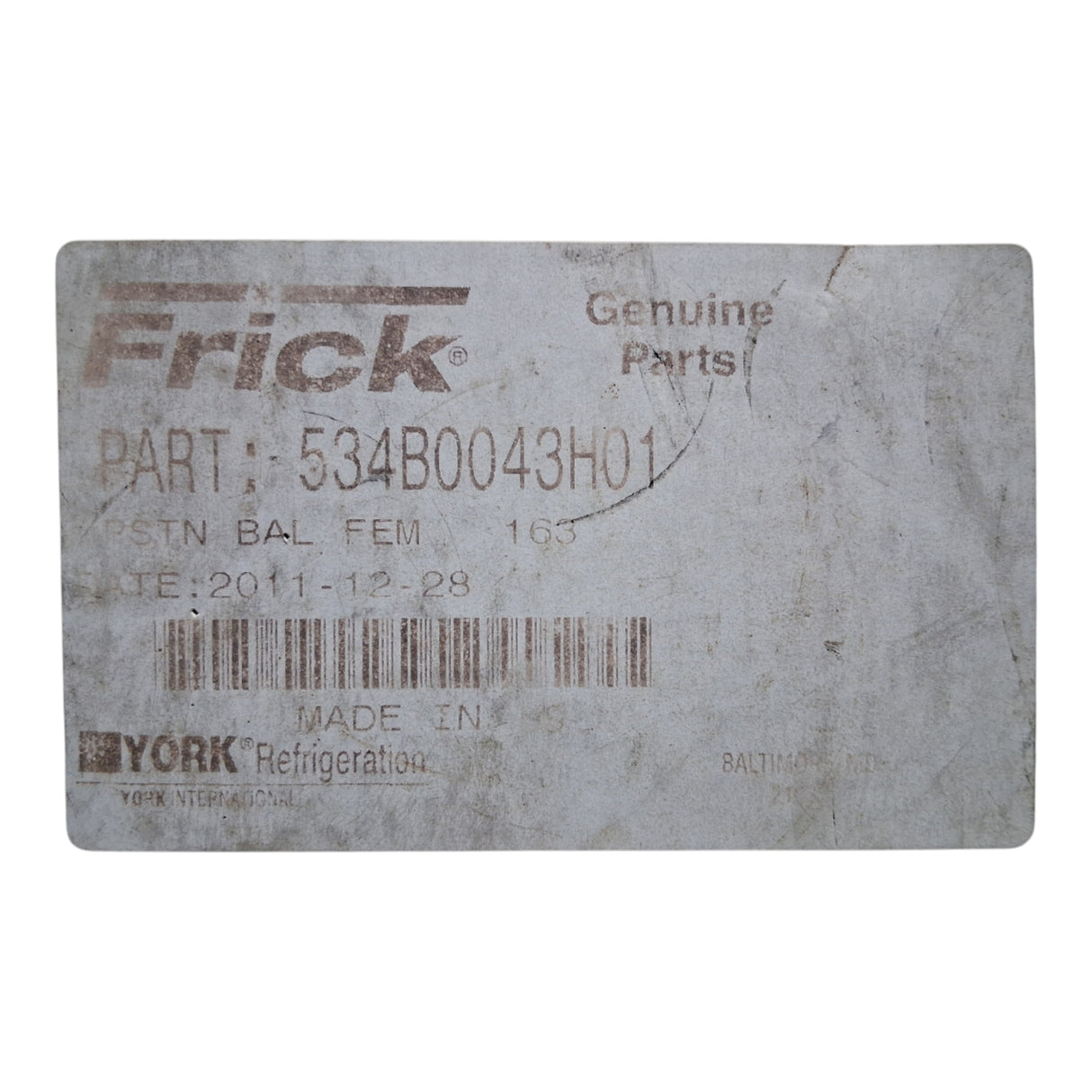 Frick 534B0043H01- 163 mm Female Balance Piston