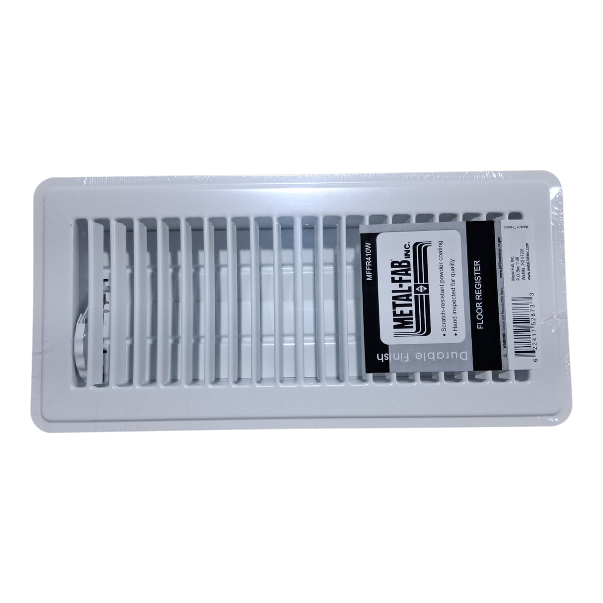Metal-Fab 10x4 Floor Register MFFR410W (White)