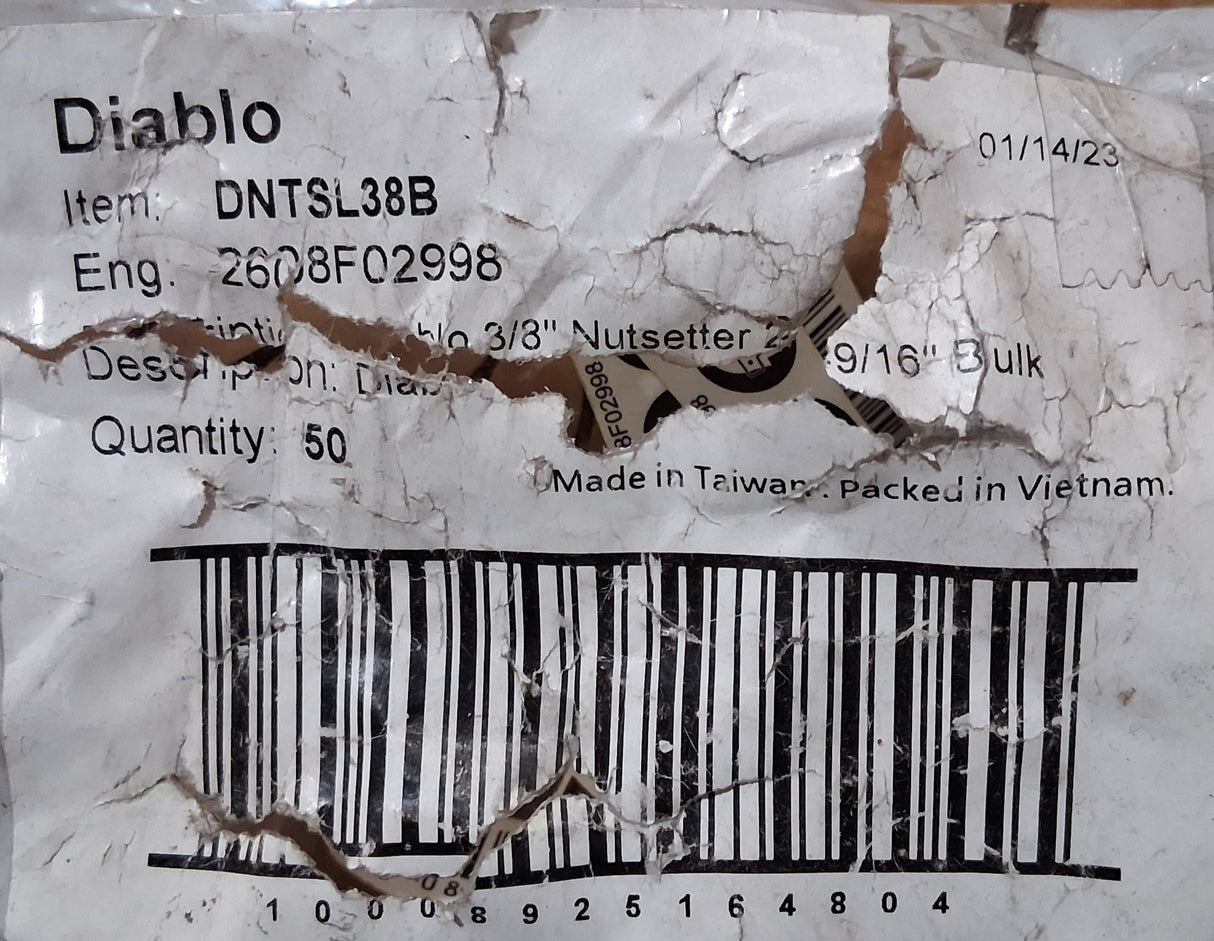 Diablo 3/8" Nutsetter 2-9/16" - DNTSL38B (Bag of 36)
